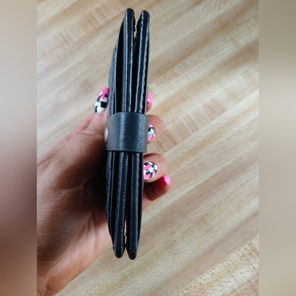 Kurt Geiger NEW Black Quilted Snap Credit Card Holder - Picture 3 of 6